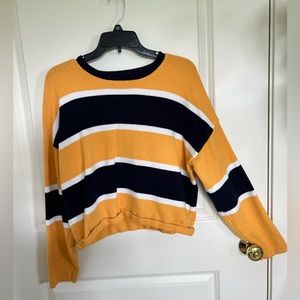 Forever 21 Striped Long-Sleeve Sweater, Cropped, Large